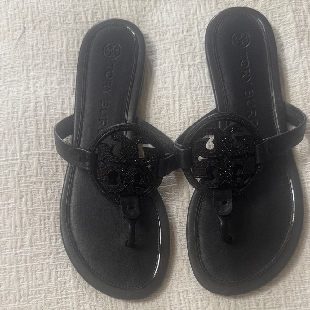 Tory Burch Black Logo Sandals